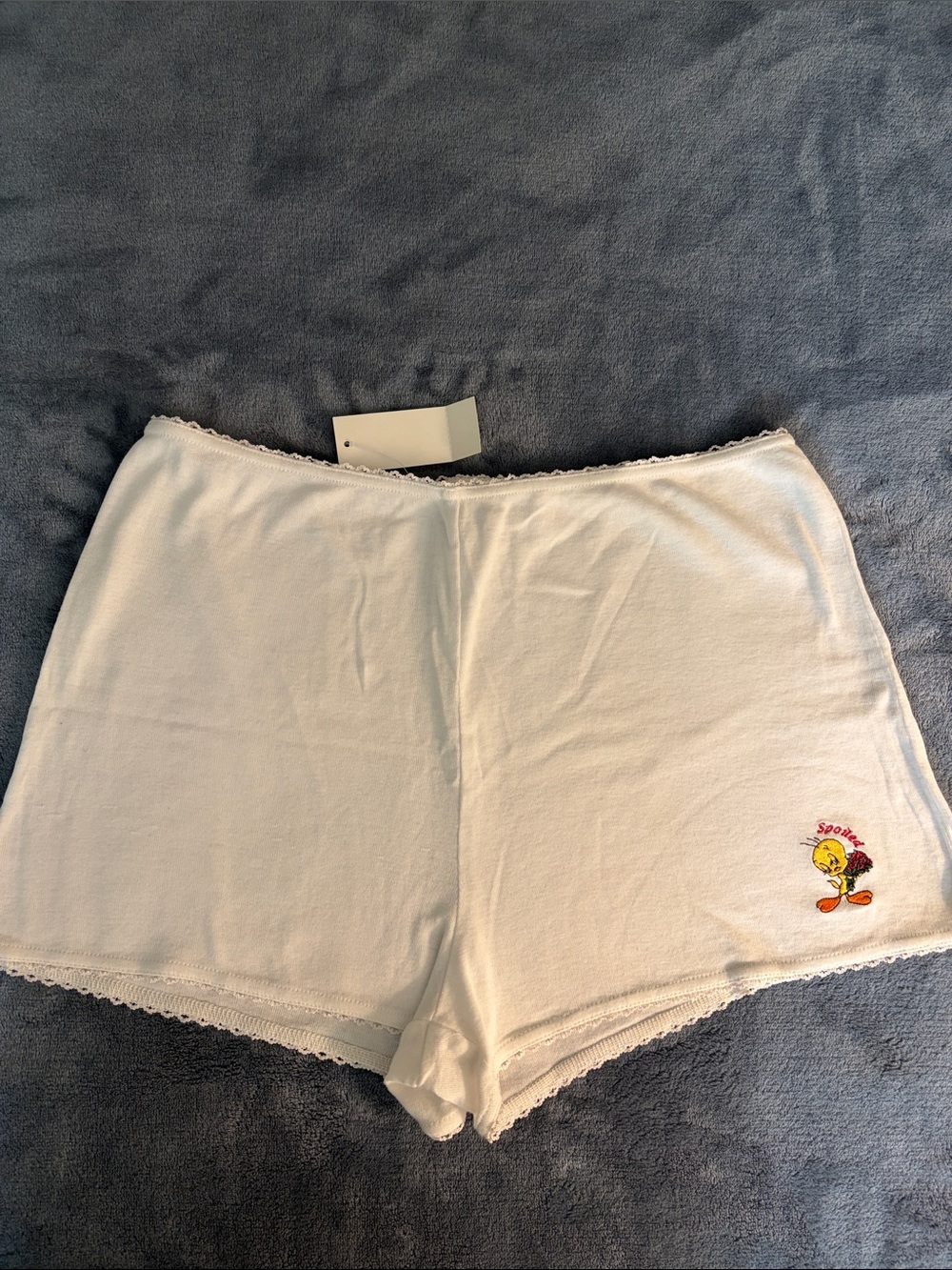 NWT Warner Brothers White Cotton Shorts